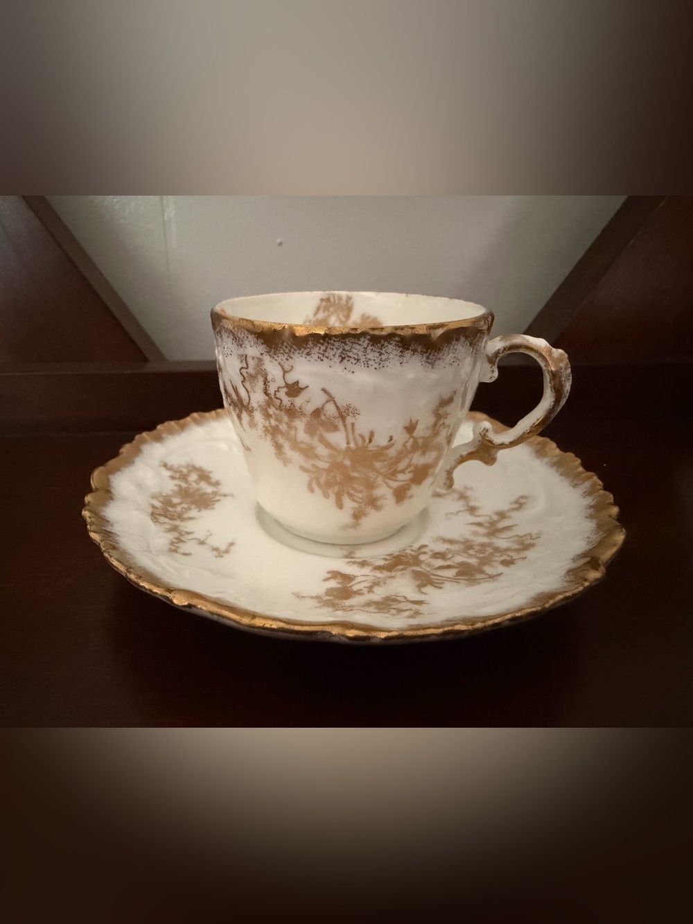 Antique Antique Limoges France Demitasse Cup & Saucer Set